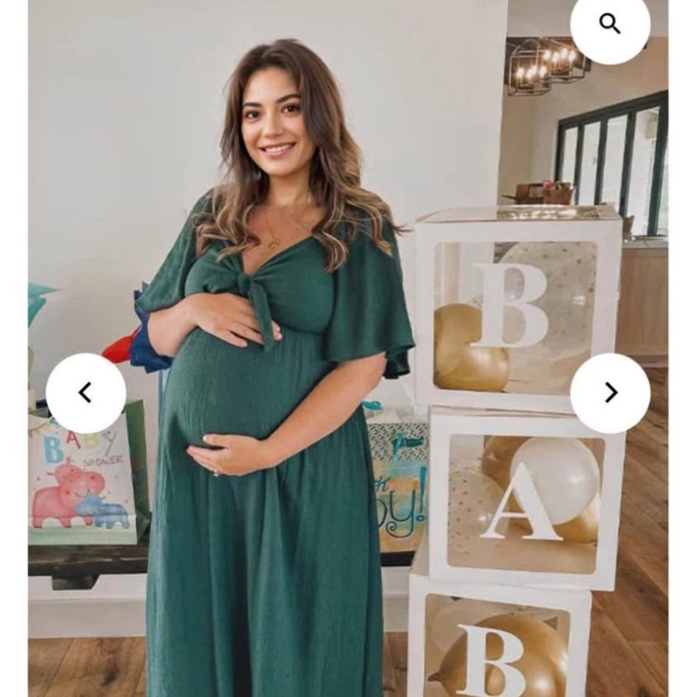 Elegant Green Maternity Dress